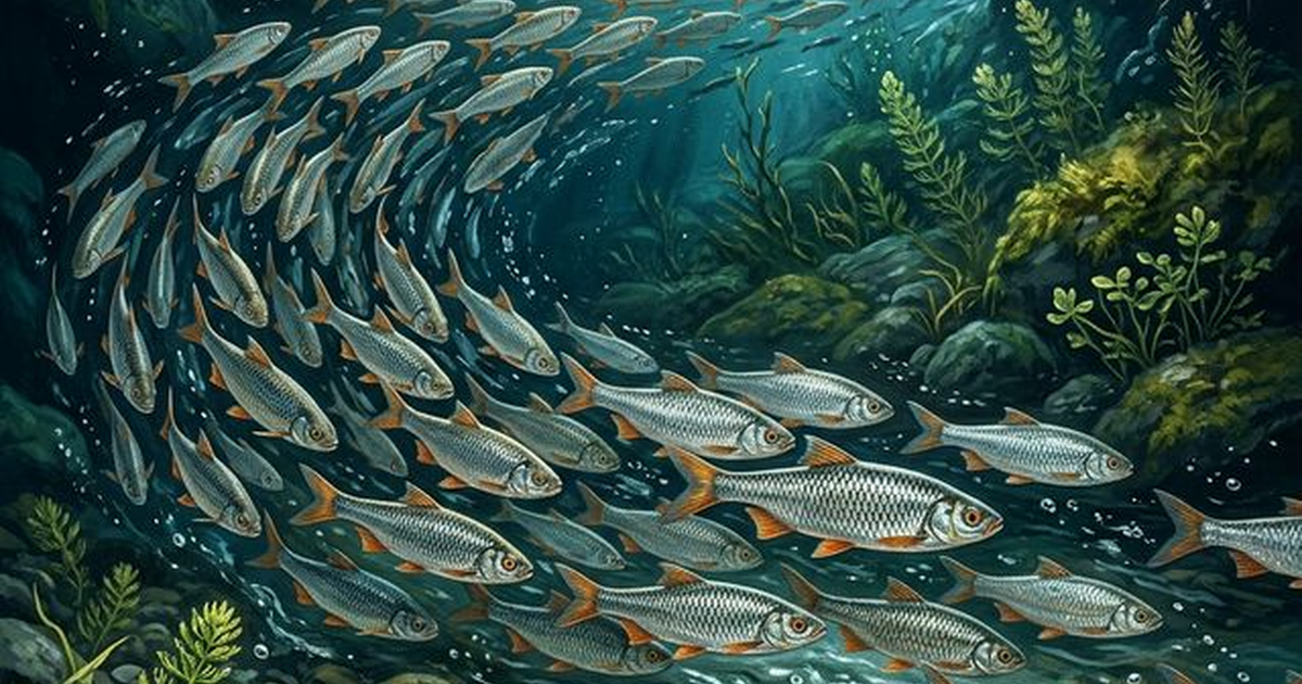 Plotica (Rutilus virgo) u brzoj vodi s kamenitim dnom